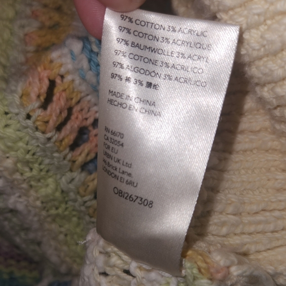 Free people flower child multicolor knit hooded poncho sweater size extra small - Picture 13 of 13